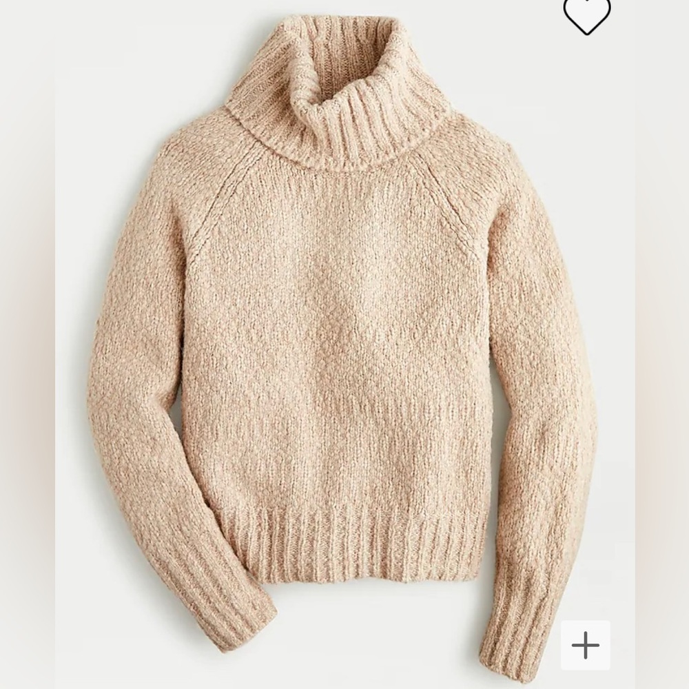 J.CREW Chunky Alpaca Turtleneck Sweater NWOT in Dark Oatmeal Size XS